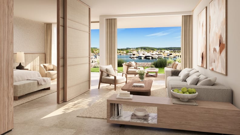 One Bedroom Residence Private Garden Marina Front, Living Room